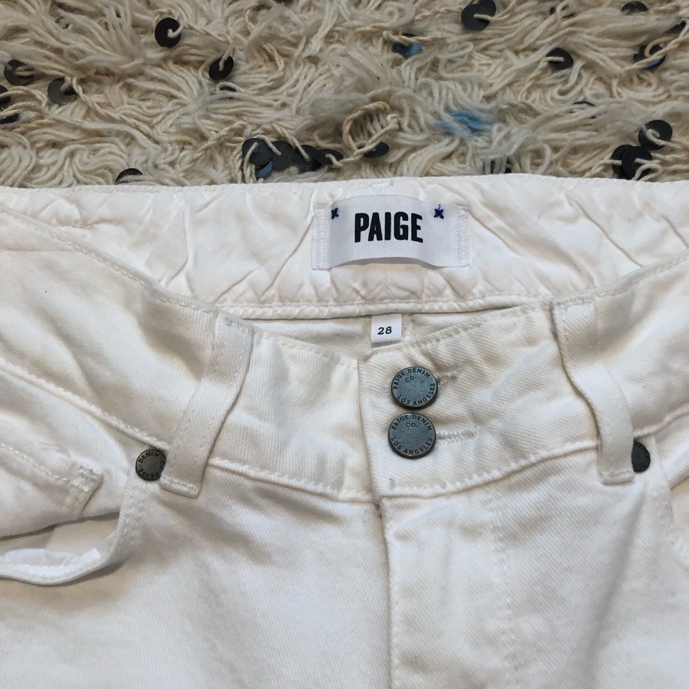 White flared Paige jeans. - Picture 5 of 5